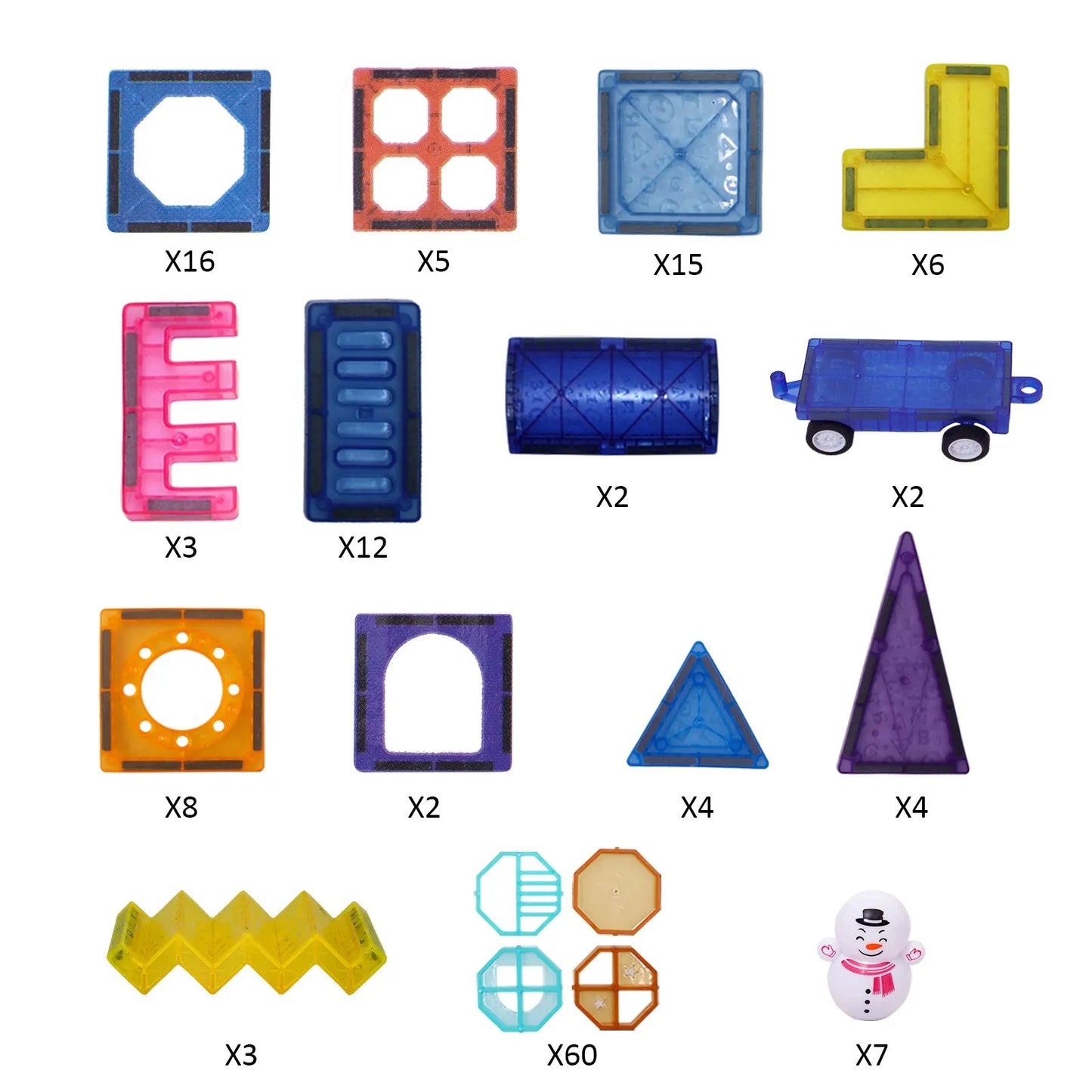 Ensemble de carreaux de construction magnétiques de 149 pièces pour enfants avec 2 voitures-Blocs de construction magnétiques 3D plus forts-Jouets magnétiques STEM colorés développent leurs compétences motrices et leur créativité