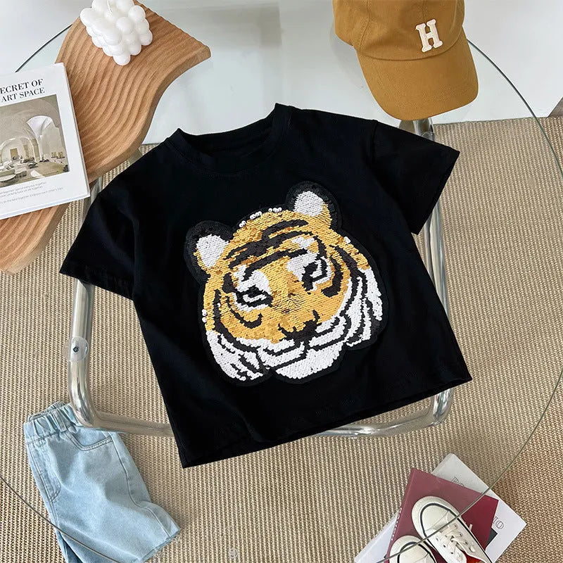 T-shirt manches courtes Panda Garçons Haut à manches mi-longues