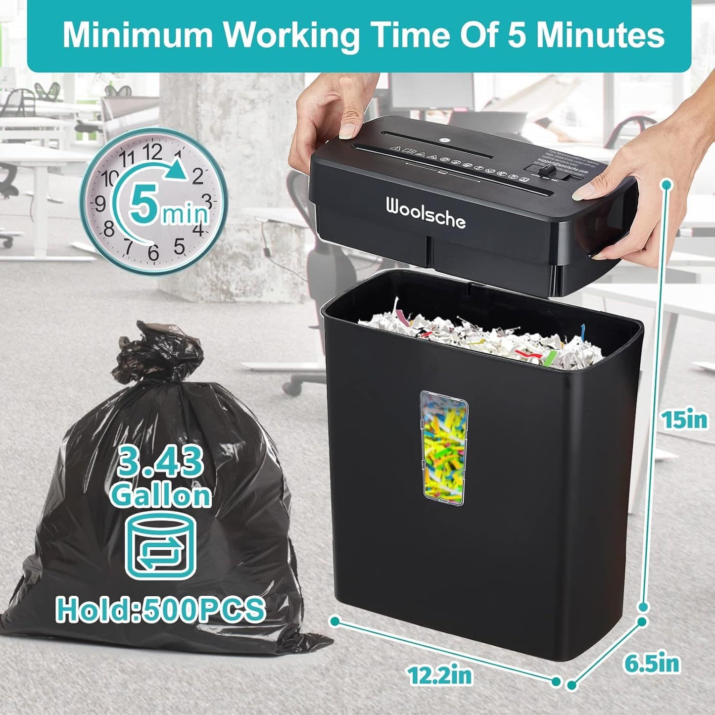 Paper Shredder -10 Sheets Of Paper Cut Horizontally With 3.43 Gallon Paper Basket - P-4 Security Level -3 Mode Designs - Shreds CDs And Credit Cards - Durable, Fast, Anti Paper Jam, Suitable For Home