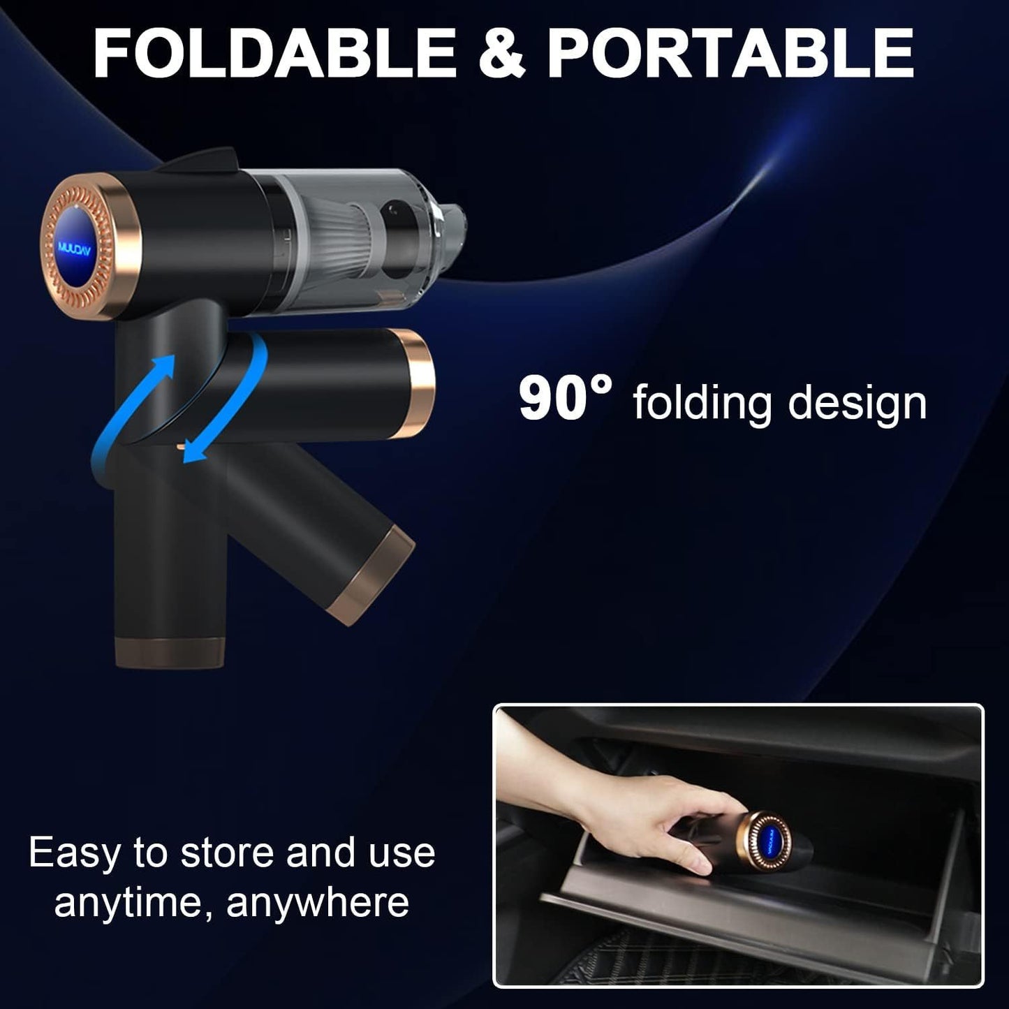 Vacuum Cleaner And Air Duster For Cars, Homes, Offices And Pets, High-power, Multi-nozzle Handheld Car Vacuum Cleaner.