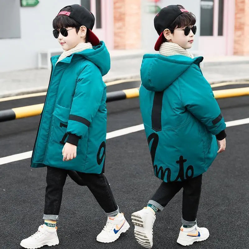 Hiver Vêtements de Mi-longueur Rembourré Veste Grand Enfants Épais