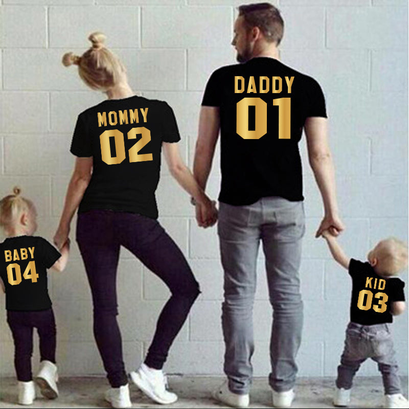Parent-child Short-sleeved T-shirt Family Top - Enfance-Heureuse
