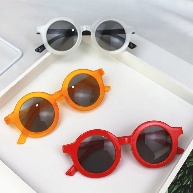 Style coréen Enfants de lunettes de Soleil Rondes Hommes