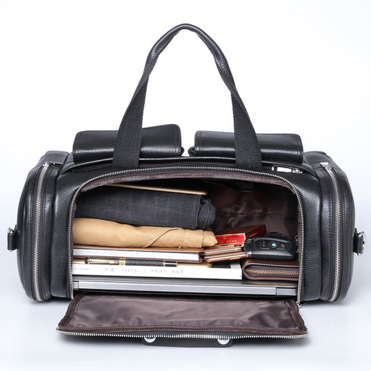 Leather Men's Hand-held Large-capacity Short-distance Travel Bag - Enfance-Heureuse