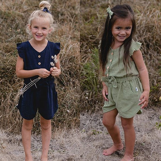 Toddler Girl Clothes Kids Baby Girls Summer Ruffles Sleeve - Enfance-Heureuse