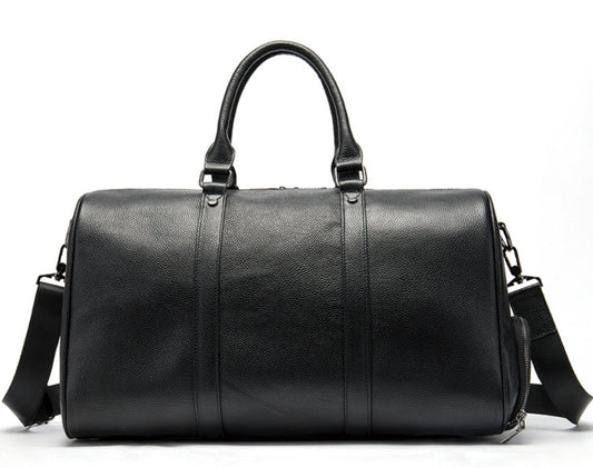 The first layer of leather leisure portable travel bag luggage bag with independent shoes single shoulder diagonal package - Enfance-Heureuse