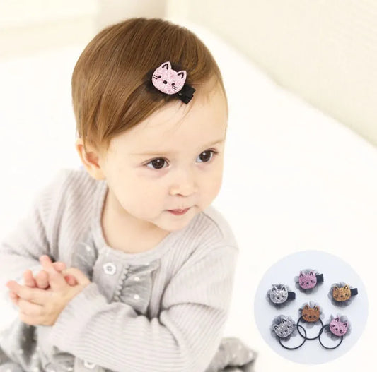 New Korean Creative Animal Cartoon Lovely Baby Clip Hairpins Girls Kitty Cat Clips Kids Children Accessories - Enfance-Heureuse