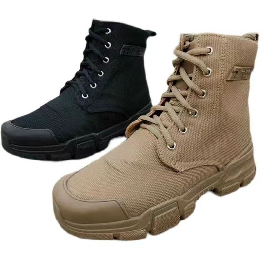 High-top Labor Protection Tooling Canvas Martin Boots Thick Bottom Waterproof - Enfance-Heureuse