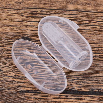Cepillo de dientes de silicona para bebé, herramienta de entrenamiento para mordedor, masajeador transparente