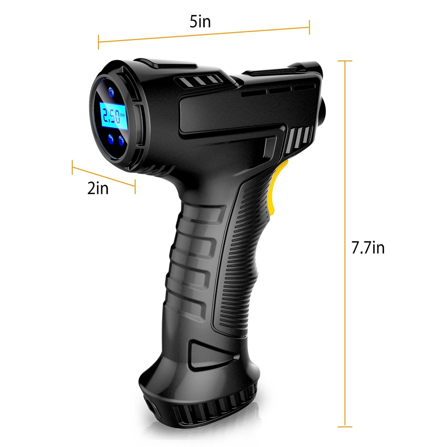 Portable Car Tire Inflator DC 12V Digital Car Air Compressor Electric Air Inflator With LED Light 150PSI
