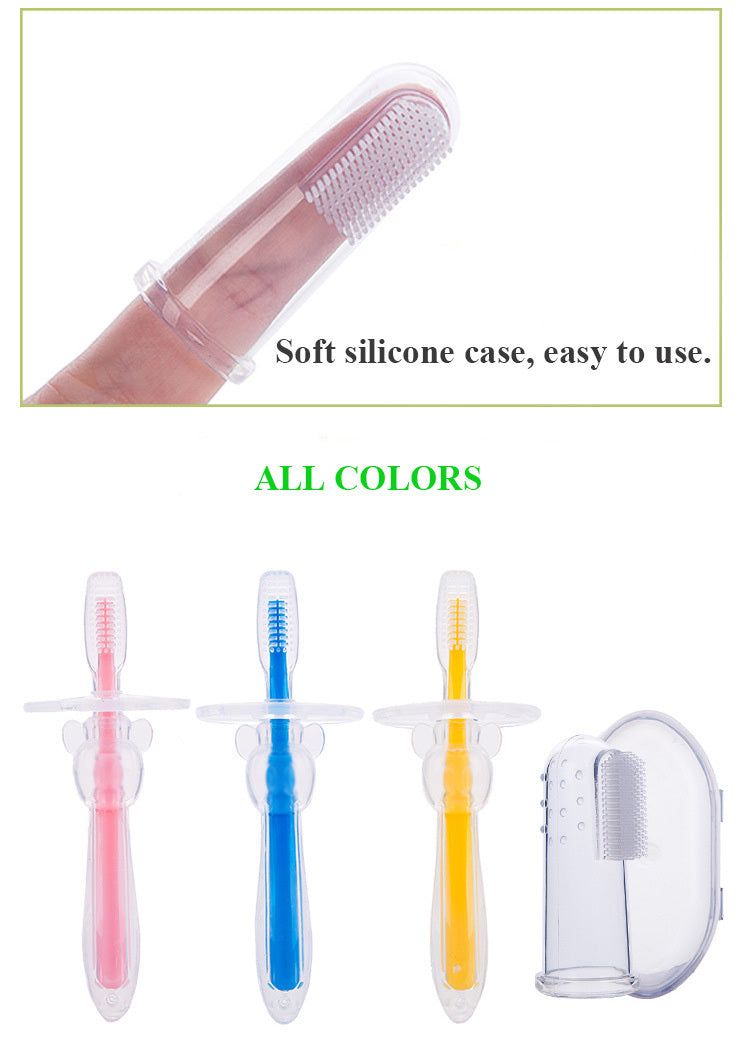 Cepillo de dientes de silicona para bebé, herramienta de entrenamiento para mordedor, masajeador transparente