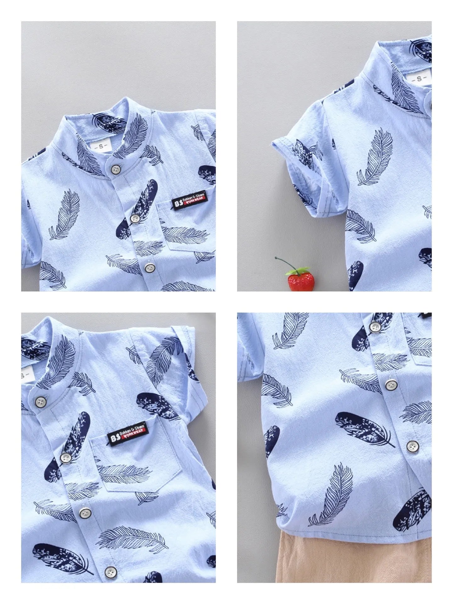 Infantile enfants bébé plume dessin animé chemise à manches courtes Shorts deux pièces costume