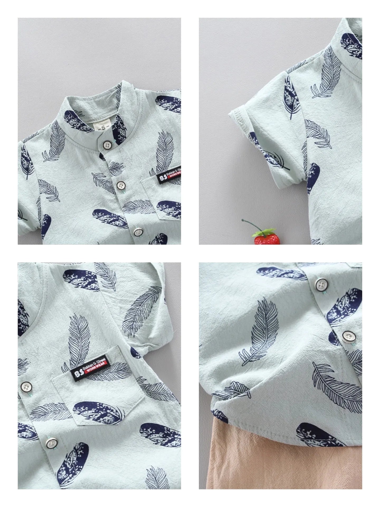 Infantile enfants bébé plume dessin animé chemise à manches courtes Shorts deux pièces costume