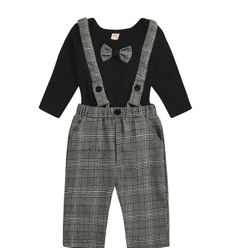 Jupe en dentelle à carreaux pour filles, costume de pantalon pour garçon