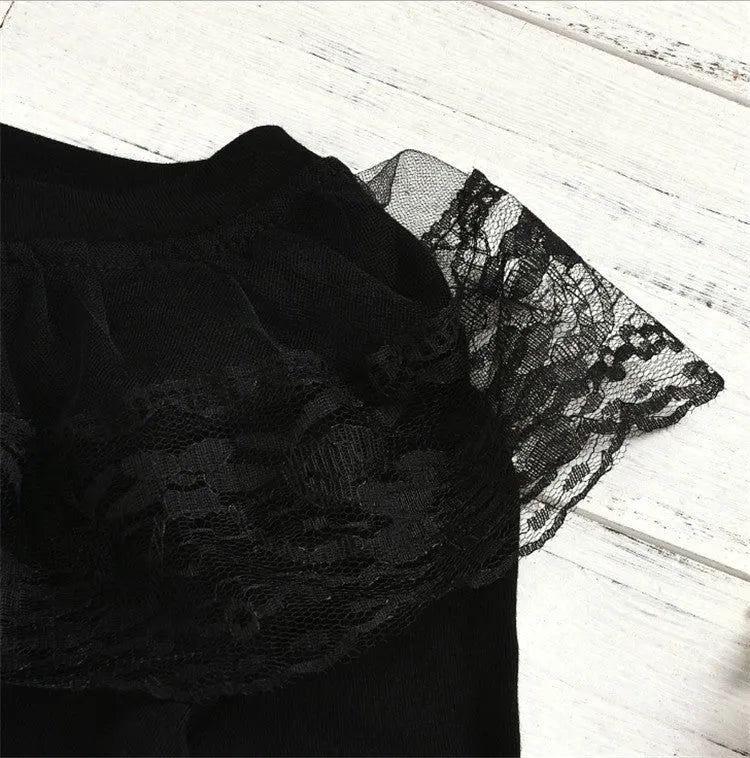 Jupe en dentelle à carreaux pour filles, costume de pantalon pour garçon