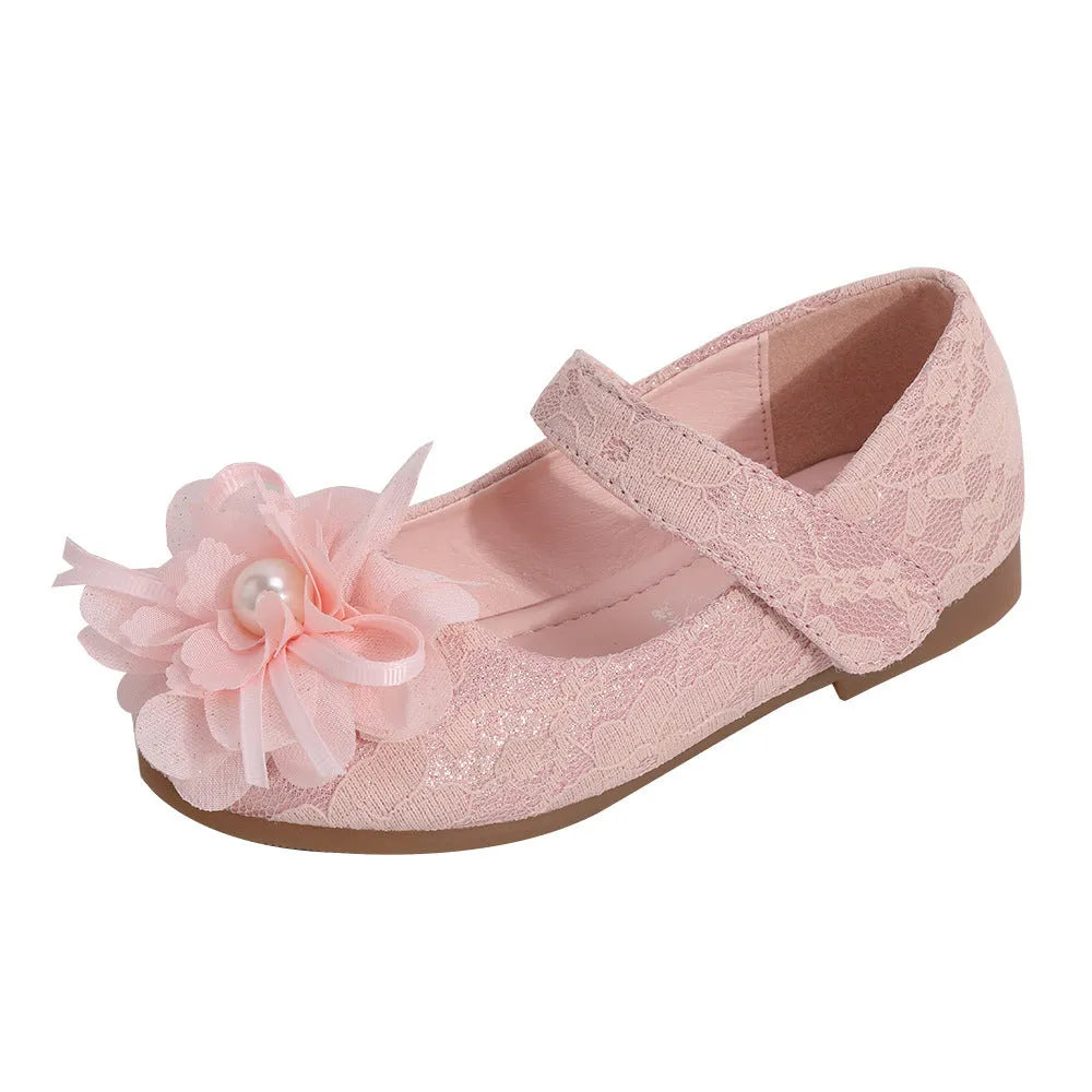 Filles Robe Chaussures Fleur Dentelle Princesse Chaussures