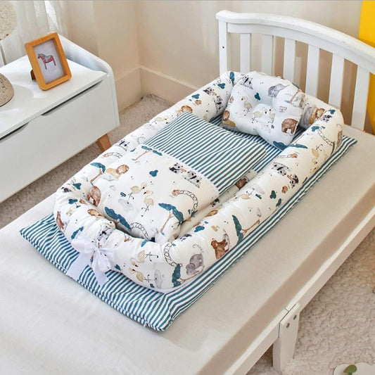 Crib Anti-pressure Newborn Foldable Portable Crib Middle Bed Baby Infant Mattress Bionic Travel Bed - Enfance-Heureuse