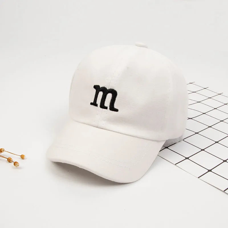 Baseball Cap Boy Letter M Embroidered Children's Cotton Spring and Autumn Hat Cap