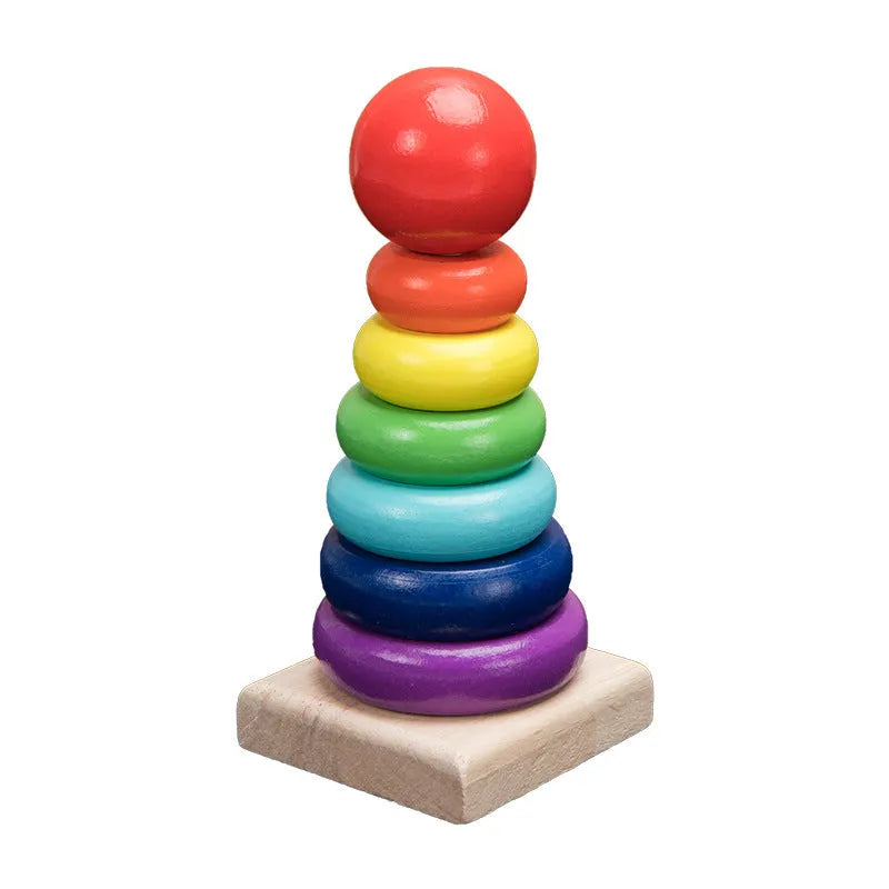 Jouets en bois Hochets Jouet Éducatif Arc-En-Blocs Montessori Bébé Coloré Enfants Musique