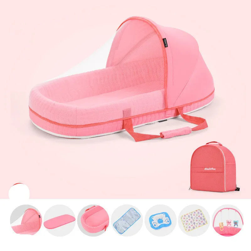 Lit bébé Multifonctionnel Nouveau-Né Pliage Nid Lit Bébé Portable Soleil Protection Moustique Infantile Net Camping Lit Lit Voyage