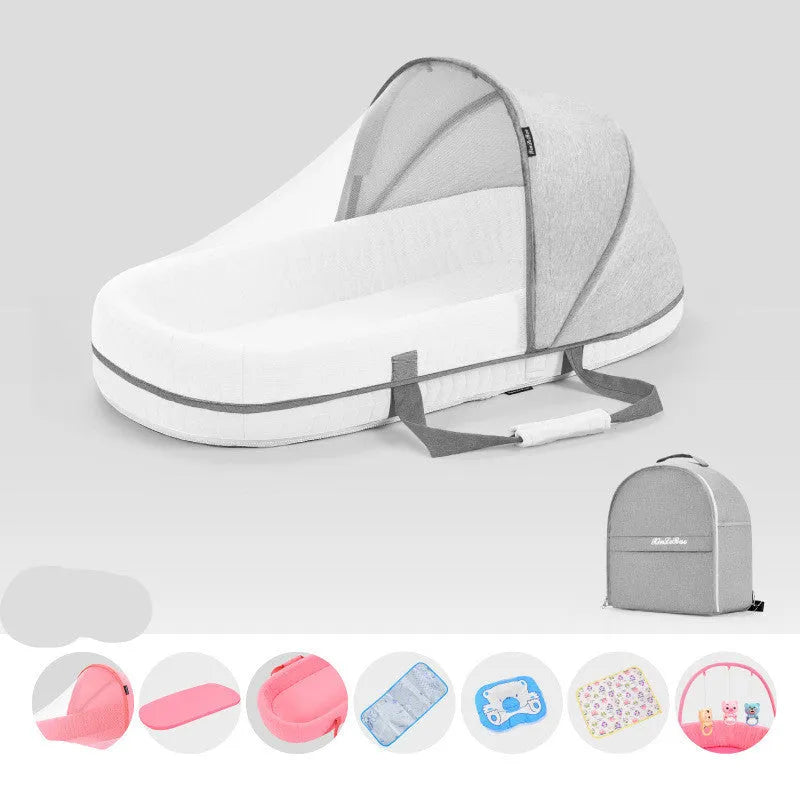 Lit bébé Multifonctionnel Nouveau-Né Pliage Nid Lit Bébé Portable Soleil Protection Moustique Infantile Net Camping Lit Lit Voyage
