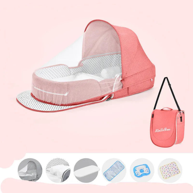 Lit bébé Multifonctionnel Nouveau-Né Pliage Nid Lit Bébé Portable Soleil Protection Moustique Infantile Net Camping Lit Lit Voyage