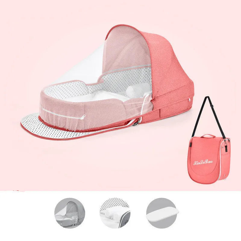 Lit bébé Multifonctionnel Nouveau-Né Pliage Nid Lit Bébé Portable Soleil Protection Moustique Infantile Net Camping Lit Lit Voyage