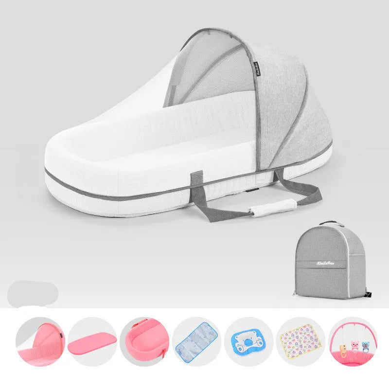 Lit bébé Multifonctionnel Nouveau-Né Pliage Nid Lit Bébé Portable Soleil Protection Moustique Infantile Net Camping Lit Lit Voyage