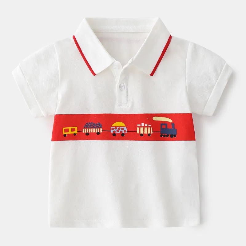 Bande dessinée De Voiture Garçons À Manches Courtes Polo Shirt