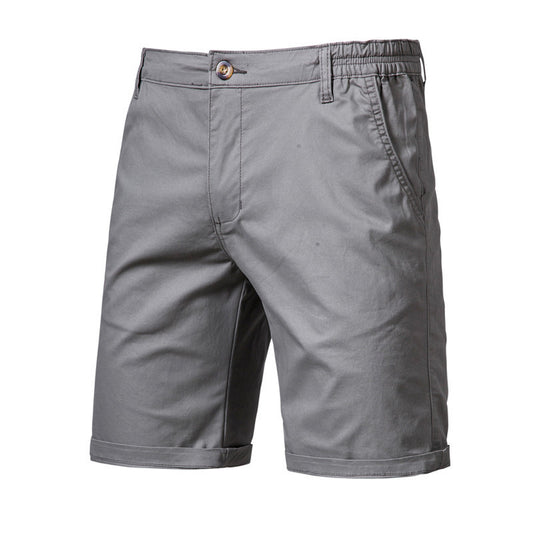 Men's Casual Solid Color Slim Fit Straight Shorts - Enfance-Heureuse