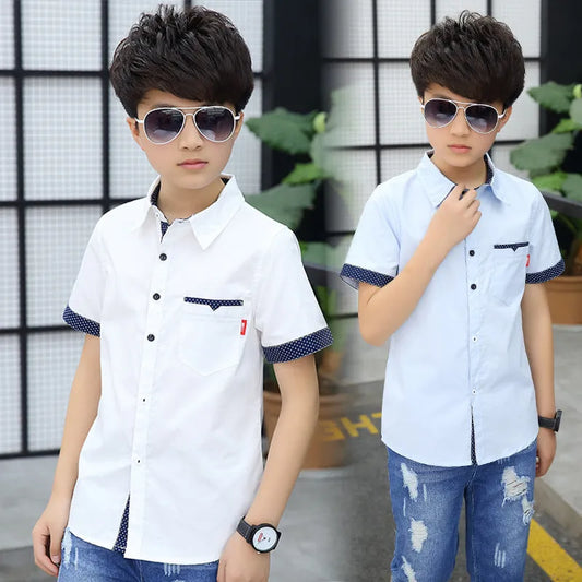 Children'S Polka Dot Short-Sleeved Shirt - Enfance-Heureuse