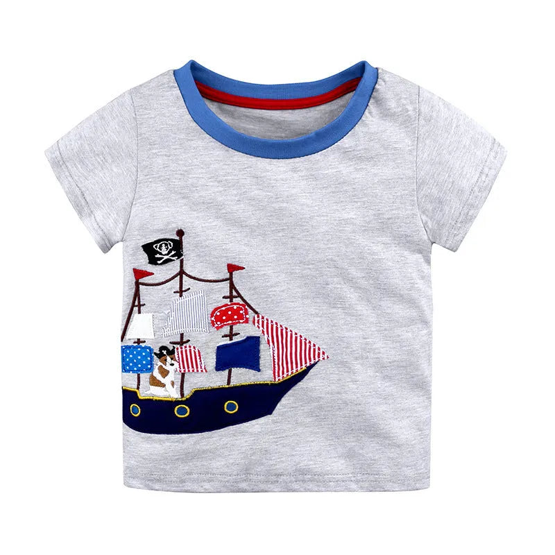 T-shirt à manches courtes tricoté en coton pour homme et femme