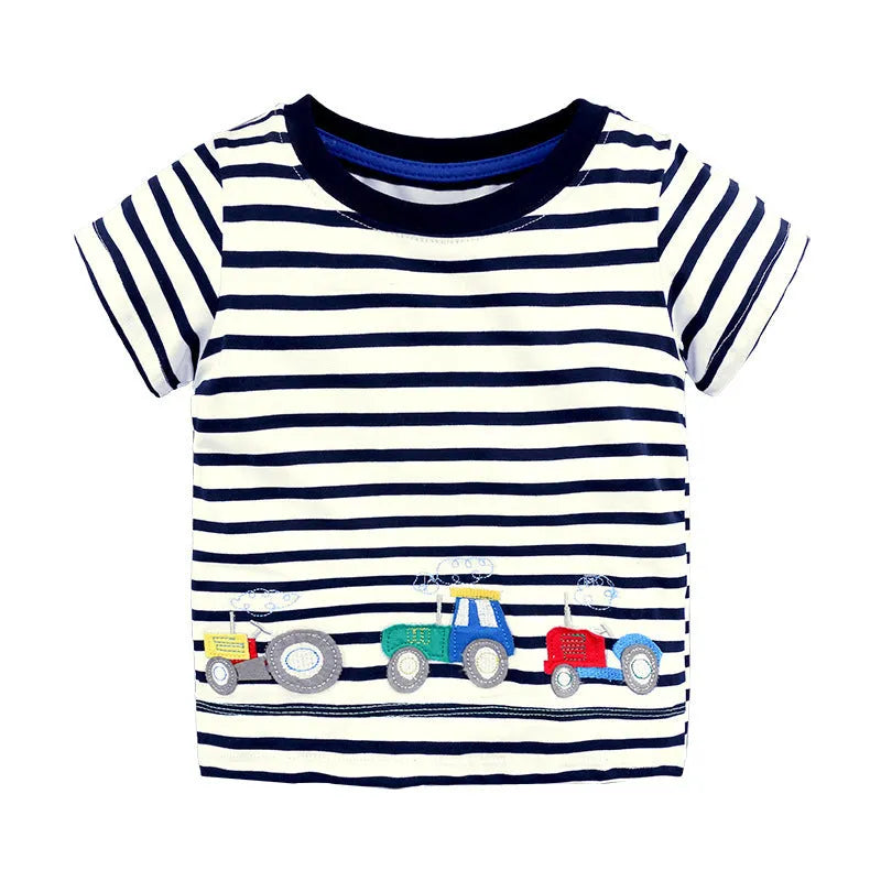 T-shirt à manches courtes tricoté en coton pour homme et femme