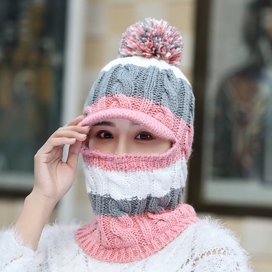 Women's plush thick woolen hat earmuffs