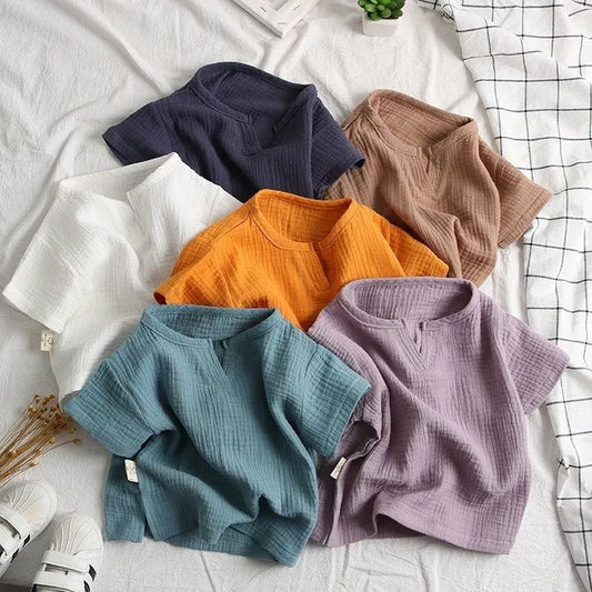 Chemisier à manches courtes pour enfants, - Enfance-Heureuse