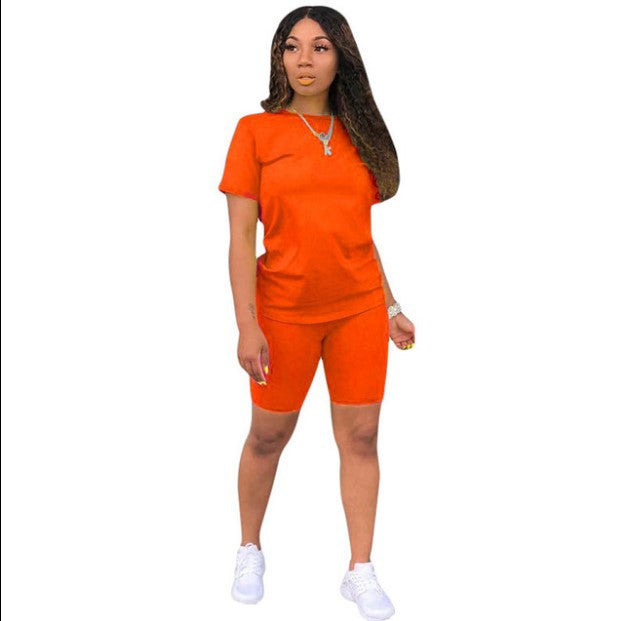 Solid Color Sports Suit Casual Two-piece Suit Women