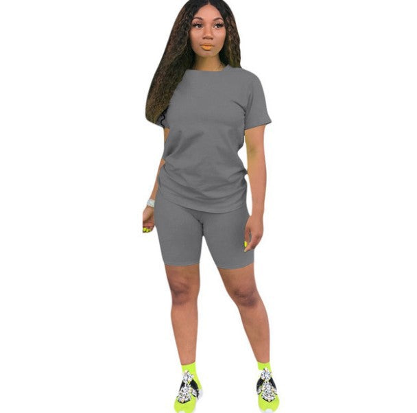 Solid Color Sports Suit Casual Two-piece Suit Women