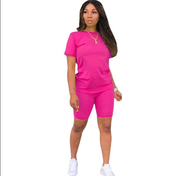 Solid Color Sports Suit Casual Two-piece Suit Women