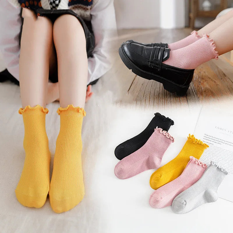 New products children's socks combed cotton bow