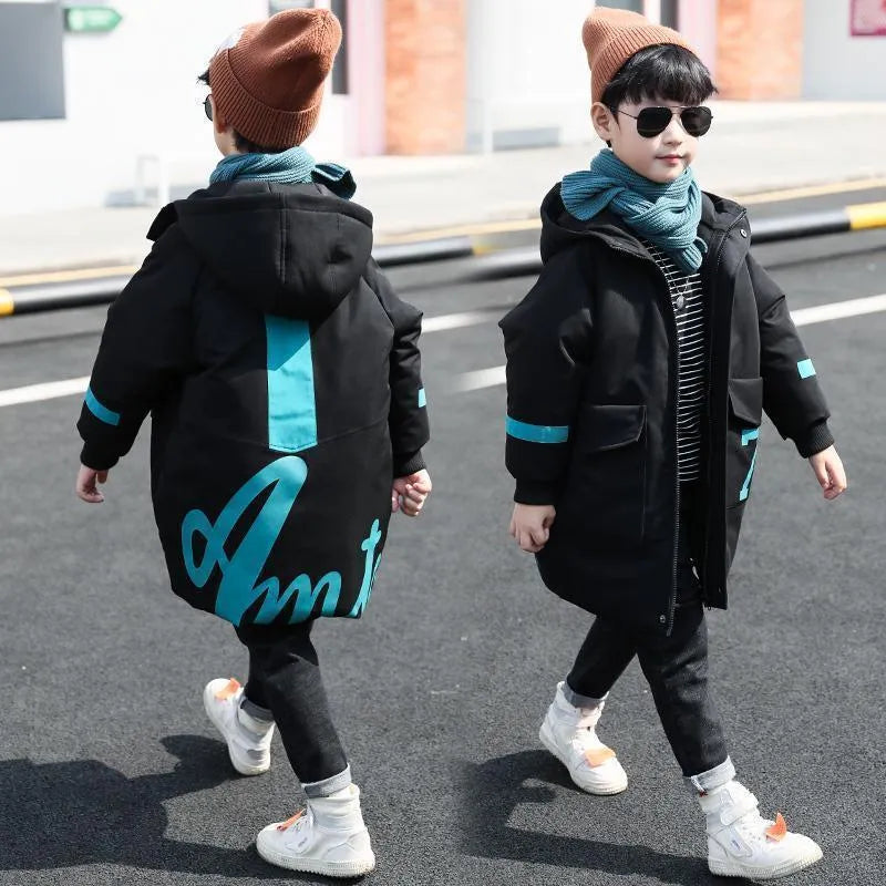 Hiver Vêtements de Mi-longueur Rembourré Veste Grand Enfants Épais