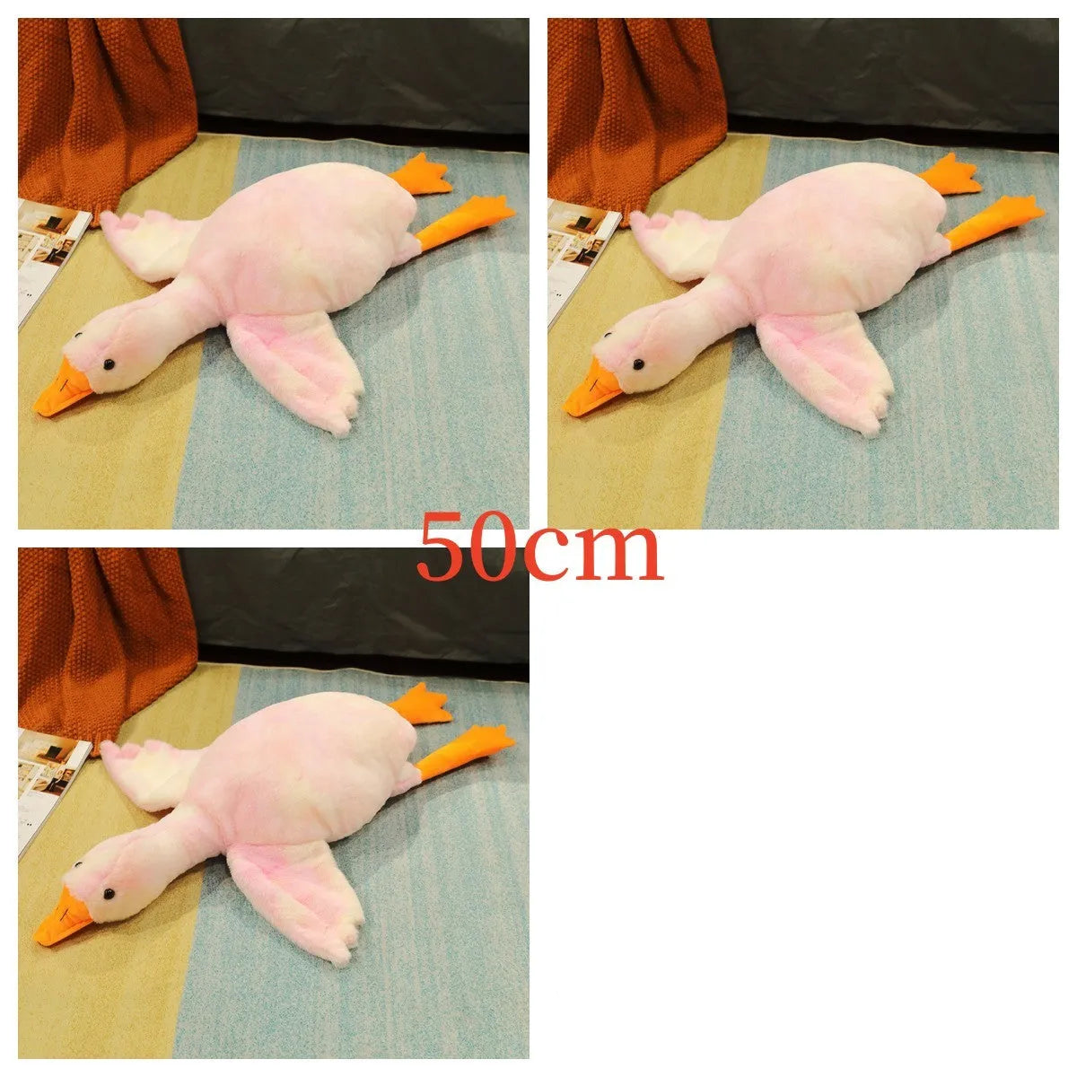 Grand oreiller de poupée d'oie blanche dormir en peluche