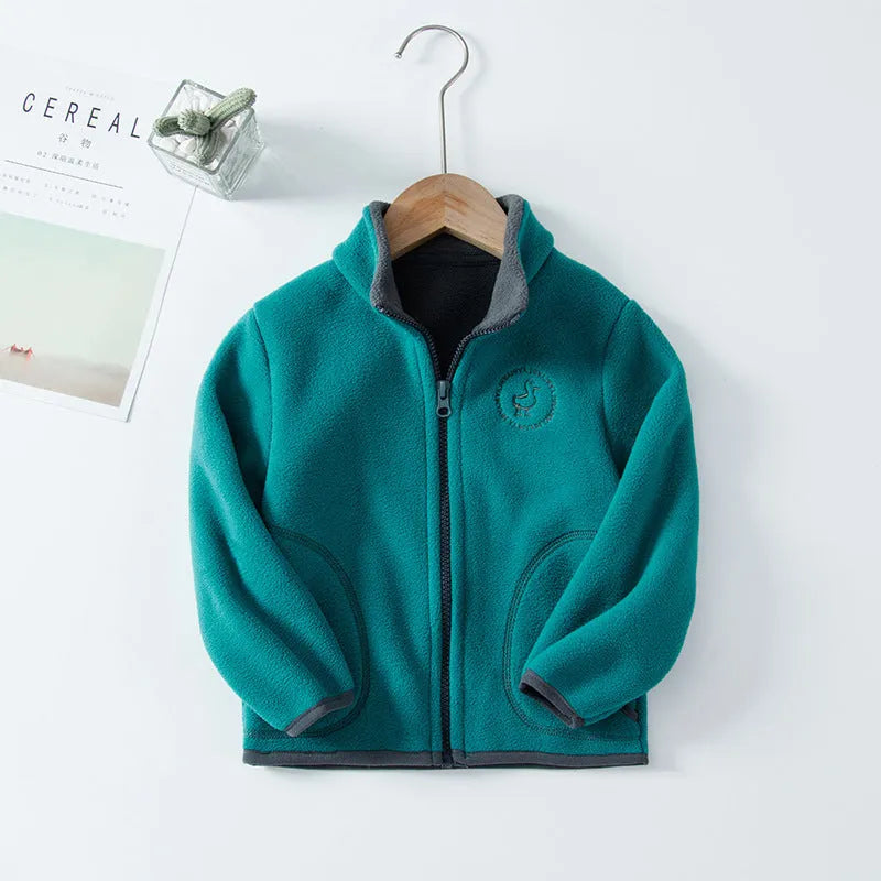 Enfants de Vêtements Ensemble Polaire Cardigan Chandail À Capuchon