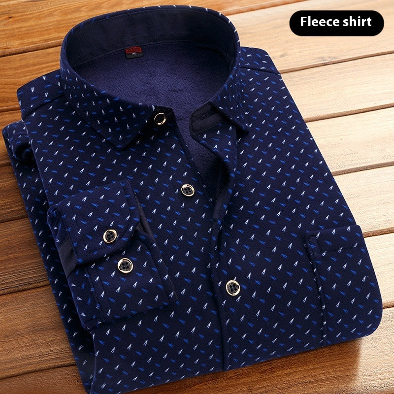 Thickened Velvet Padded Shirt Thermal Plaid