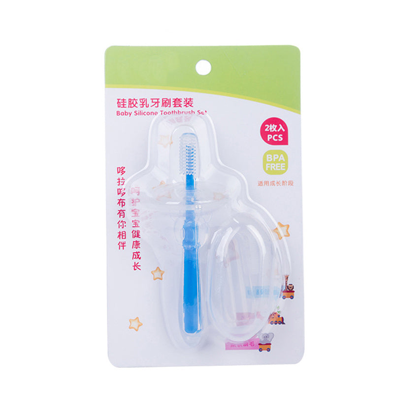Cepillo de dientes de silicona para bebé, herramienta de entrenamiento para mordedor, masajeador transparente