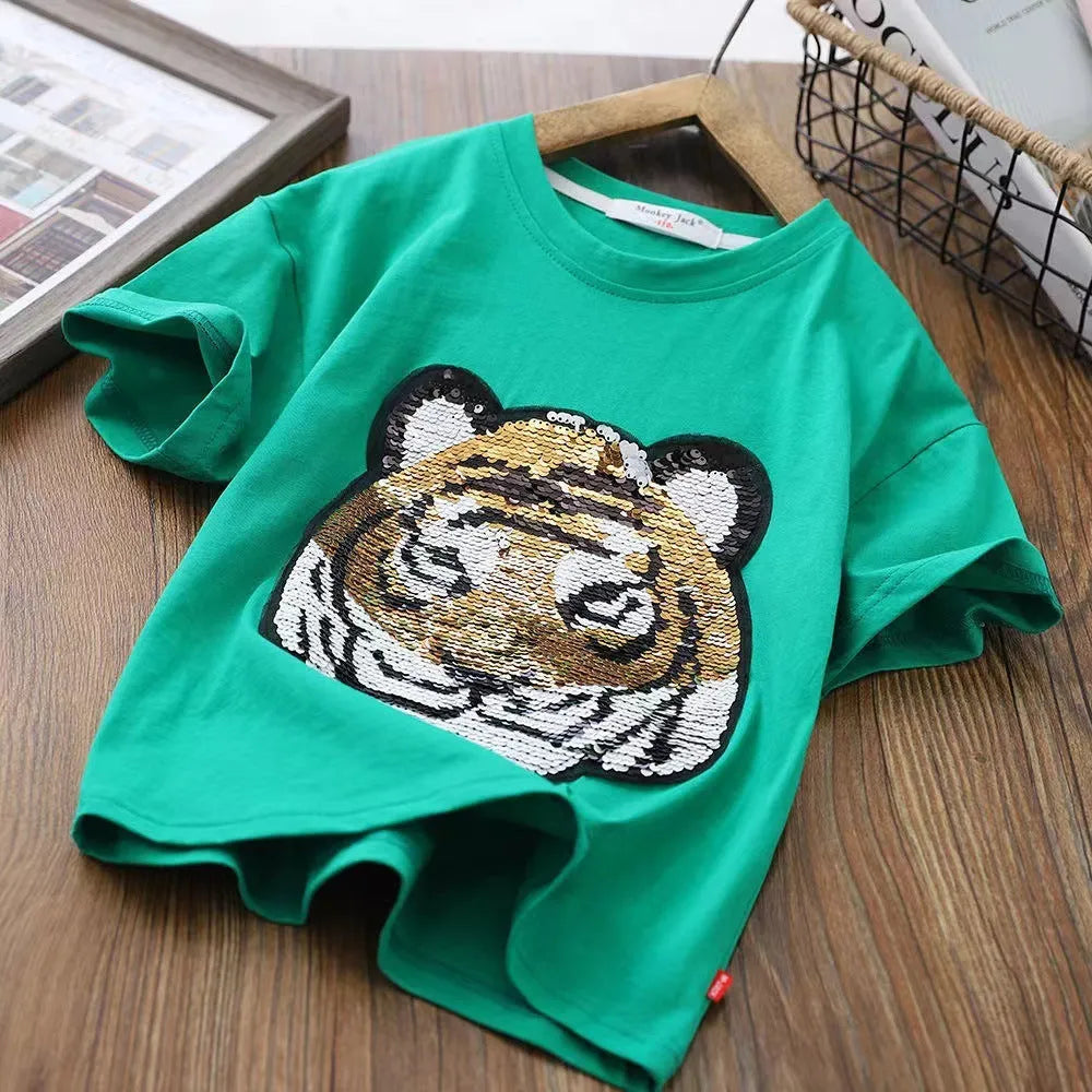 T-shirt manches courtes Panda Garçons Haut à manches mi-longues