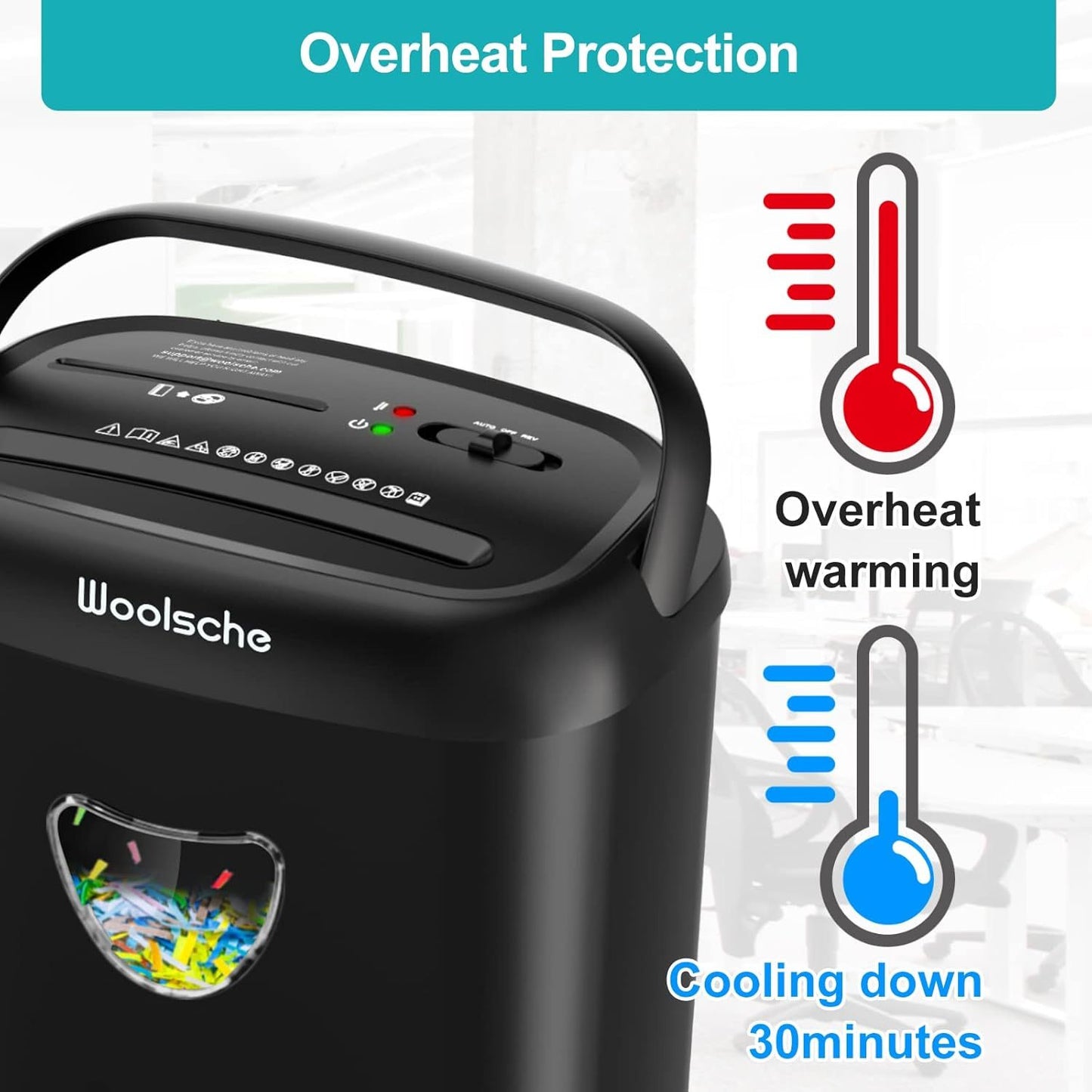 Paper Shredder, 14-Sheet Cross-Cut, 6.6 Gallon Wastebasket, P-4 Security Level, 3 Modes Design - Jam-Proof Heavy-Duty Shredder For Home And Office, FBA Shipping