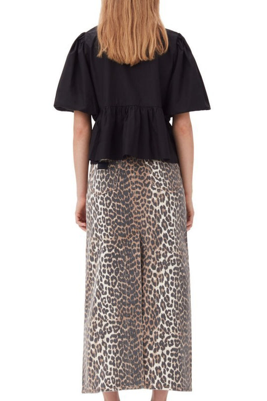 Fashion Printed Shirt Half Sleeve Lace-up Top