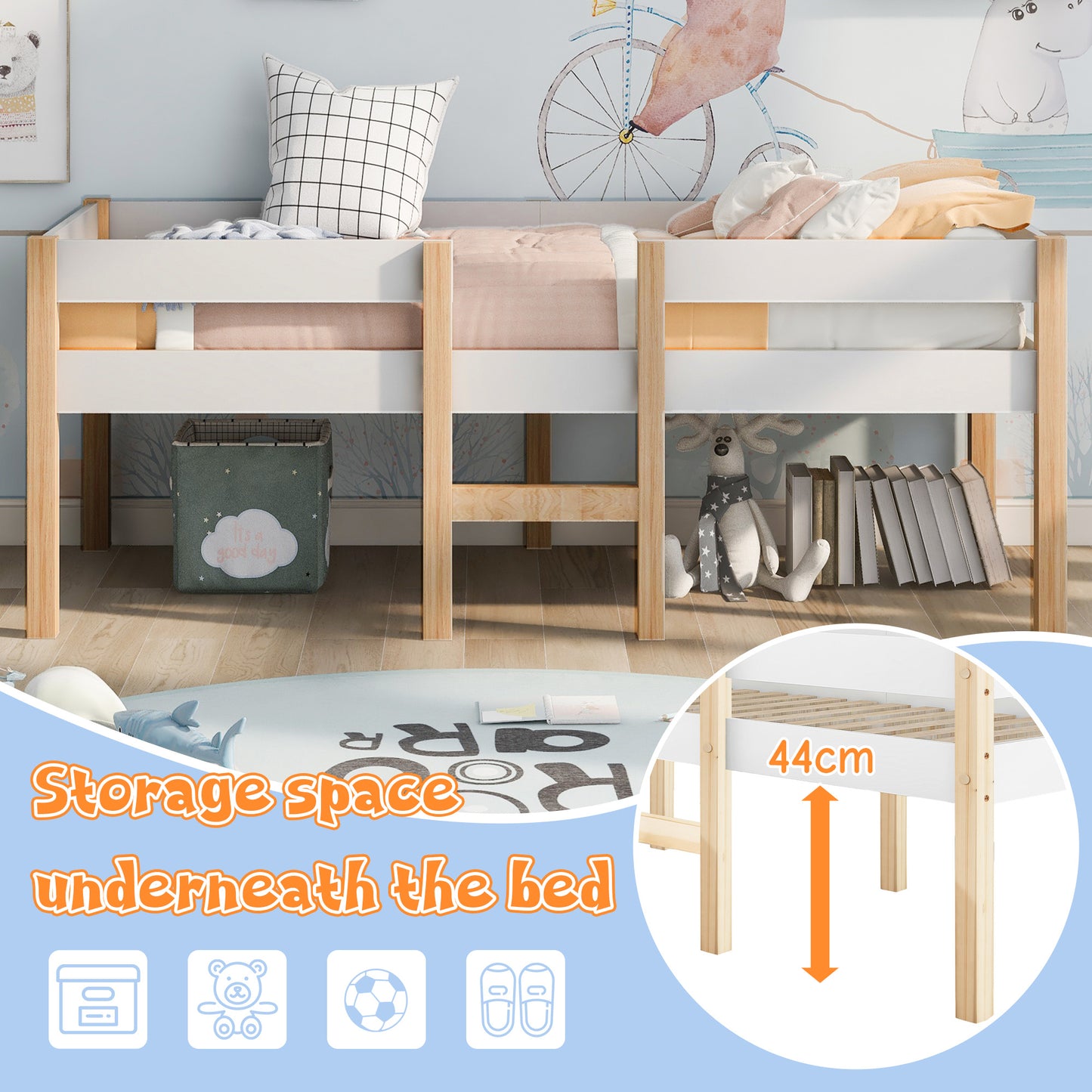 Pine Children's Bed 90cmx190cm
