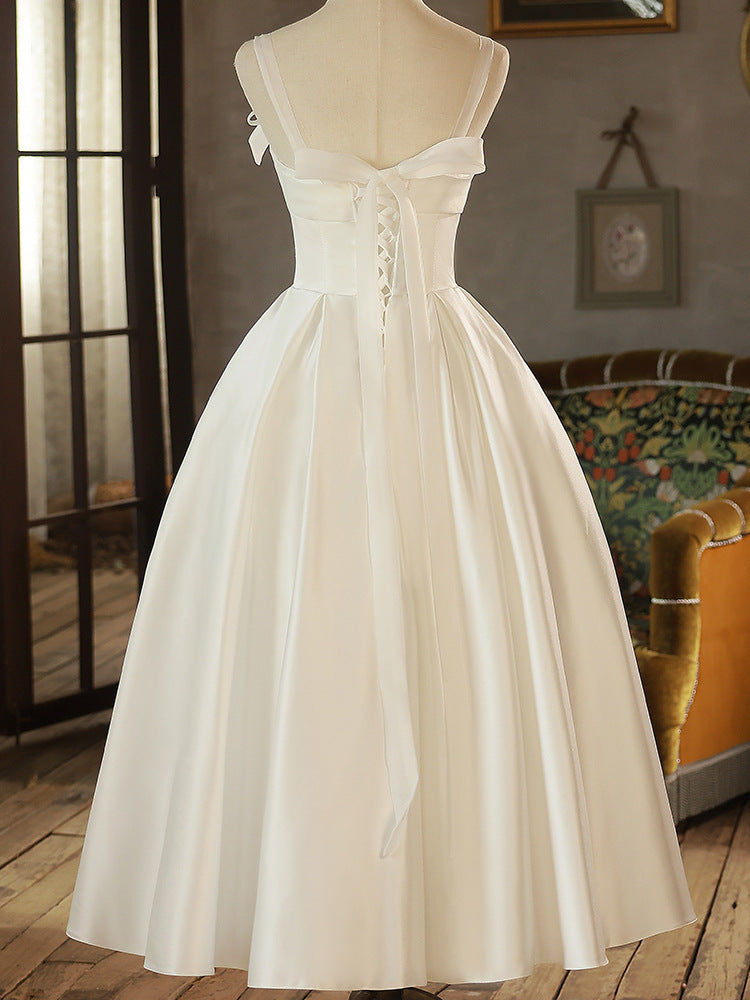 Satin Mori Dress White Girl