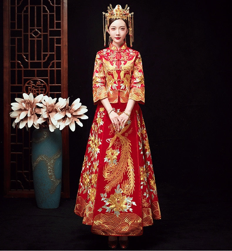 Chinese Dragon And Phoenix Gown A Chaplet And Official Robes Xiuhe Dress